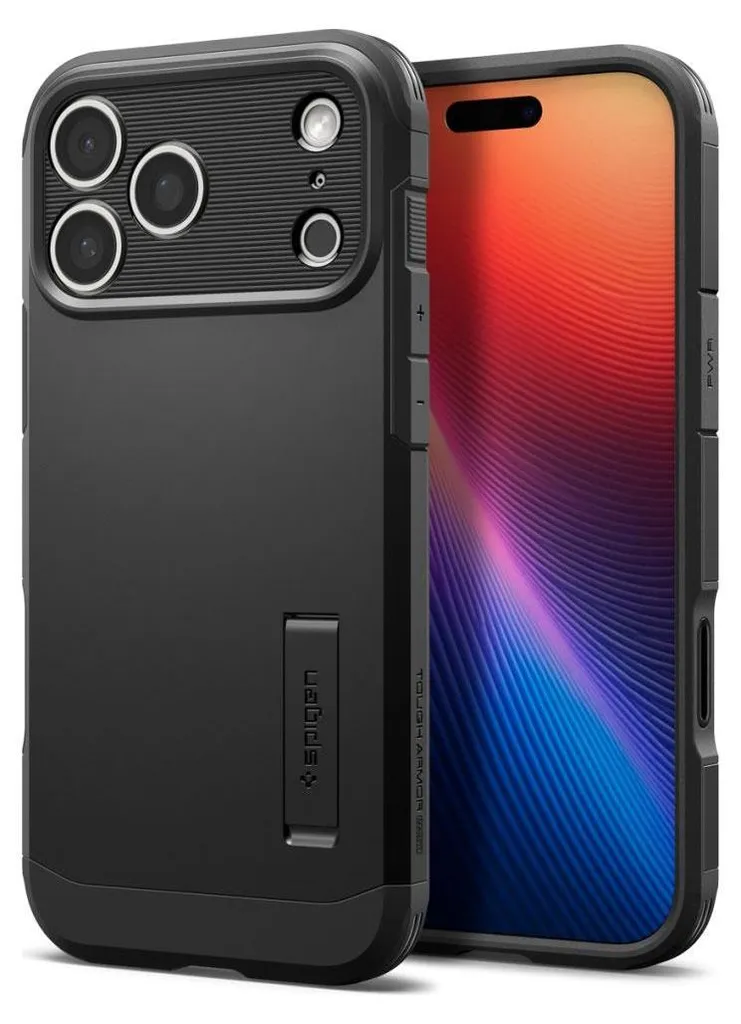 Coque antichoc iPhone 17 Pro Max Spigen Tough Armor T avec béquille