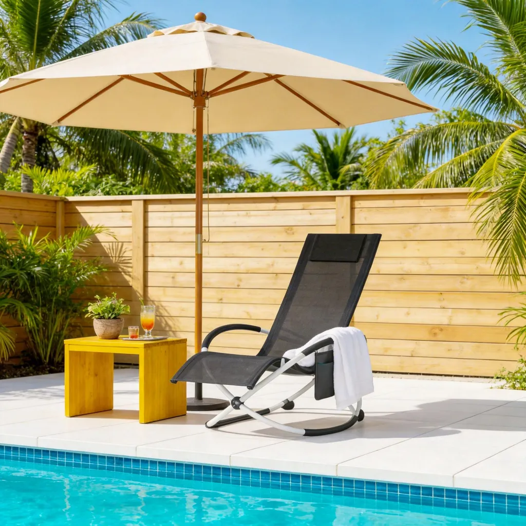 Transat de Jardin Pliable XINZI pour Camping et Terrasse - Haute Qualité - 11