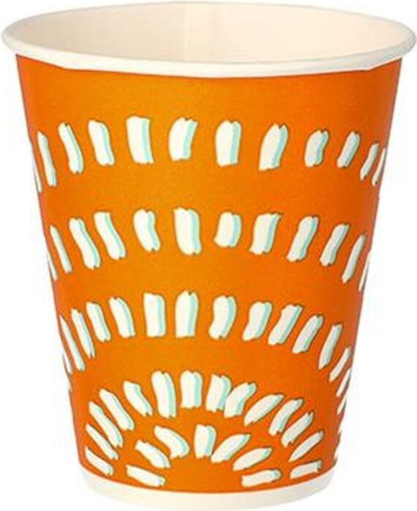 Papstar Pappbecher für Kaltgetränke, 0,25 l orange, 20 x 100 Stück