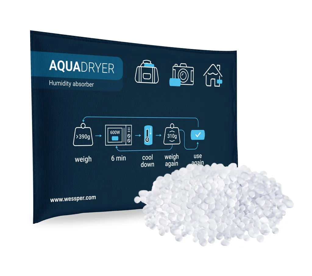 Wessper 3x300g Deumidificatore Riutilizzabile Silice per Armadi e Auto - 3