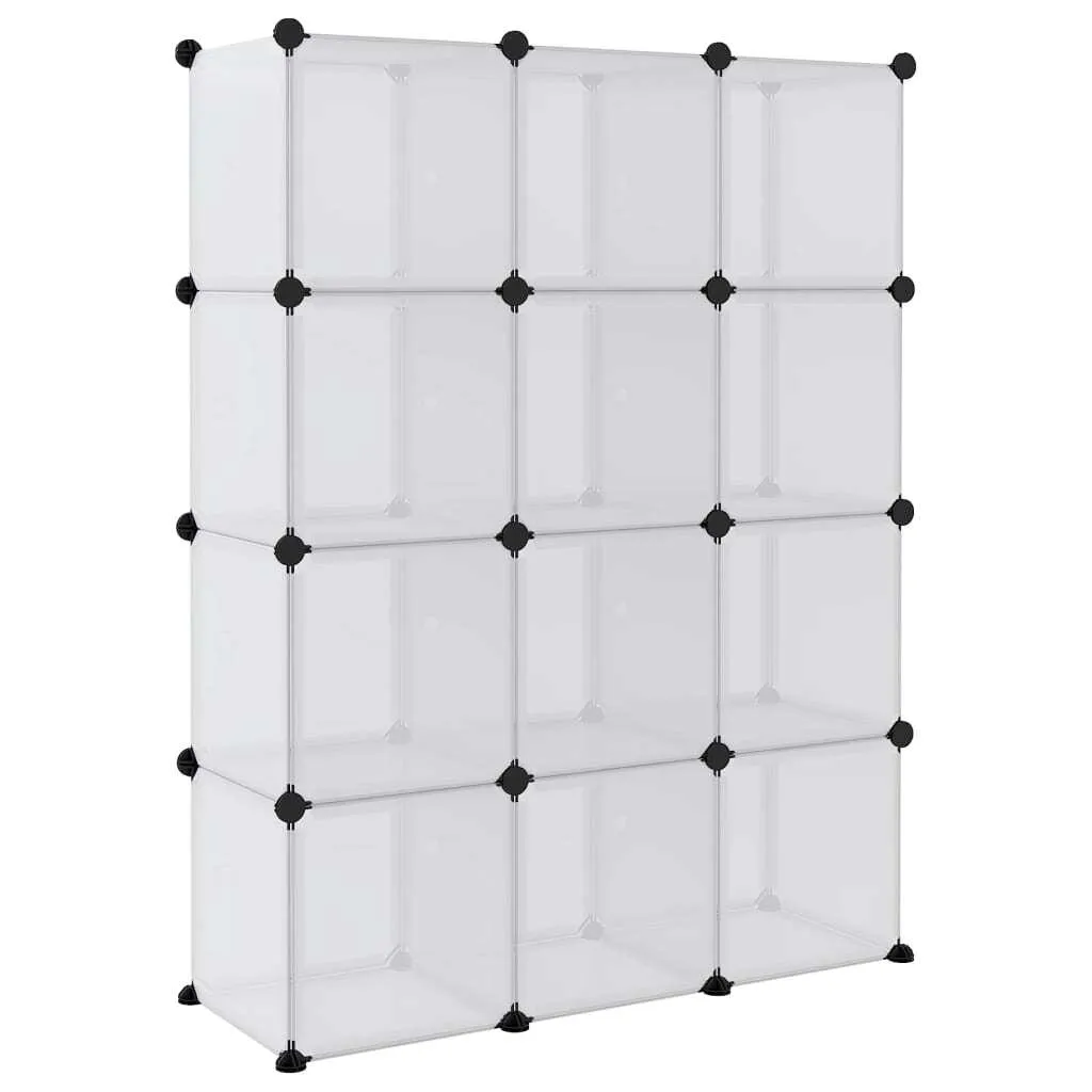 Armoire de rangement plastique 12 cubes pour jouets, vêtements et bureau