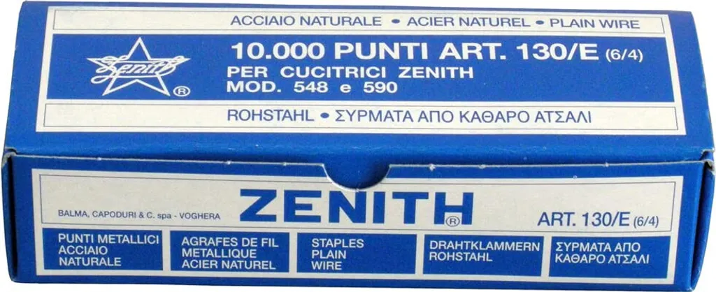 Zenith 130/E 6/4 Punti Acciaio 10000 Pezzi Originali Cucitrice 548 590