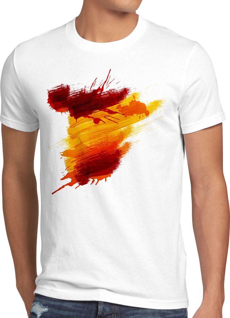 BaumwolleCloud Flagge Spanien Herren T-Shirt Fußball Sport Spain WM EM Fahne