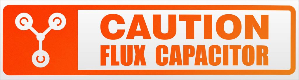 Kiwistar Flux Capacitor Caution Magnetschild Schild magnetisch - 30cm Neonorange - Magnetfolie für Auto PKW Kfz