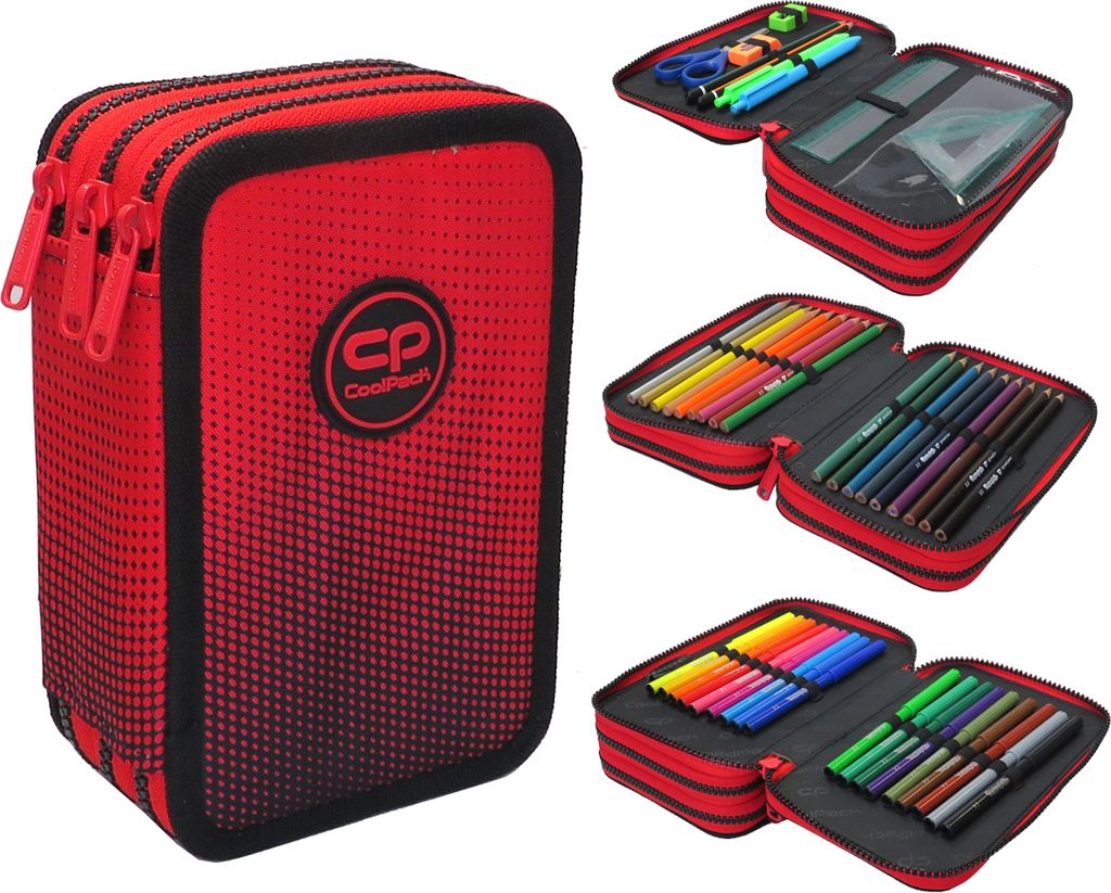 COOLPACK - JUMPER 3 - Dreifach-Federmäppchen mit Zubehör - Produktbild 