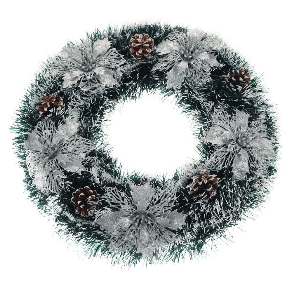 Kondela Quido Weihnachtskranz 45 cm - grün / silber