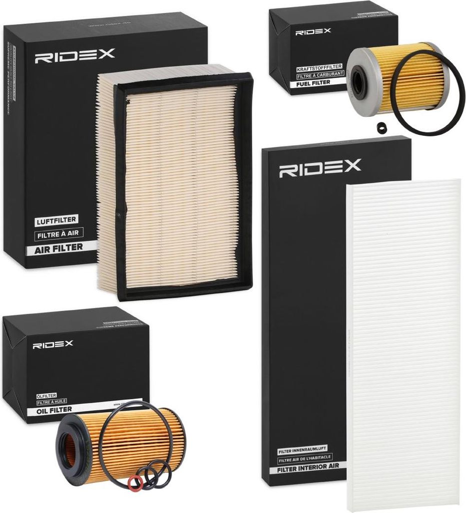 RIDEX Filterset Inspektionspaket Filtersatz für OPEL VECTRA B (36) VECTRA B Caravan (31) VECTRA B CC (38) für VAUXHALL Vectra (B) CC (J96)