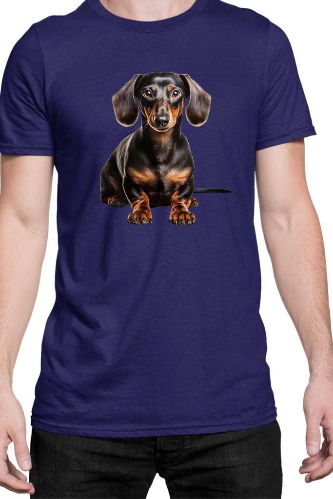 Herren T-Shirt Dogs Breeds Doberman Pinscher Dog Breed 005, Man S / Dunkelblau
