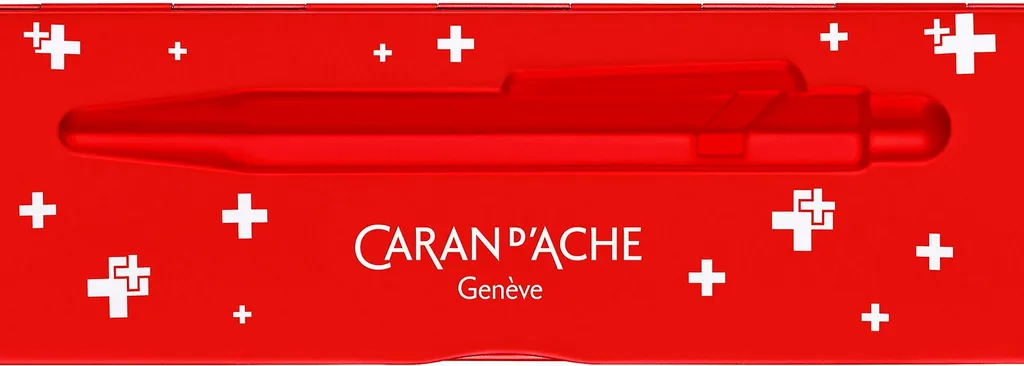 Caran d'Ache 849 Totalement Suisse Stylo Bille Bleu avec Fermoir Métal