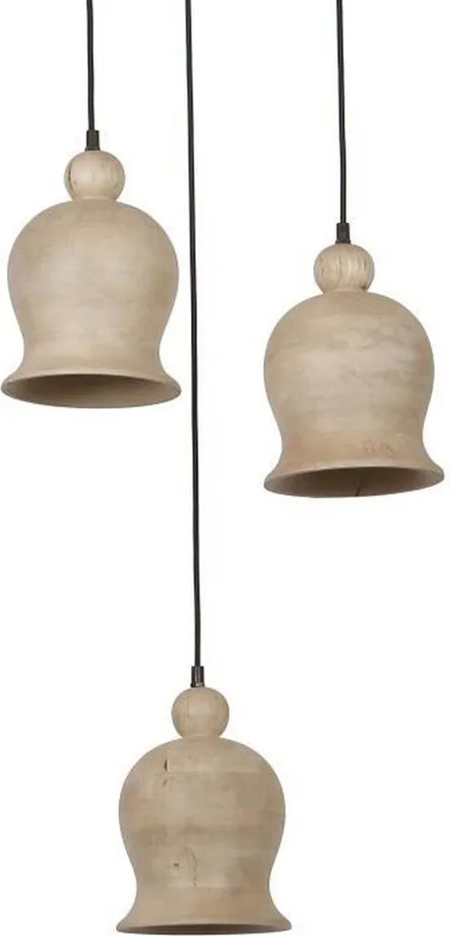 Plafonnier de Salon en Bois de Manguier - Déco Intérieure 38x38x32 cm