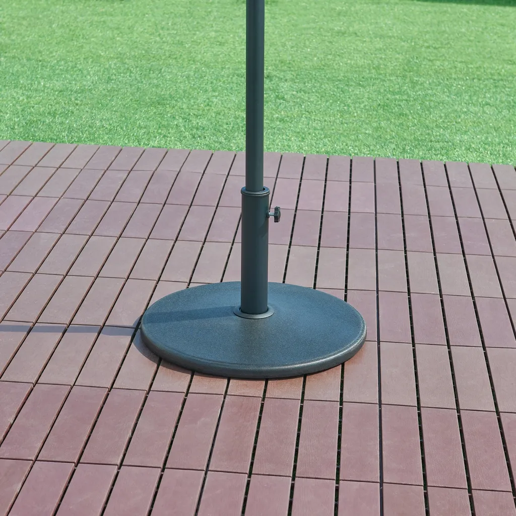 Pied de parasol Bionaz rond en béton noir Ø50x5,5 cm - Poids 17 kg