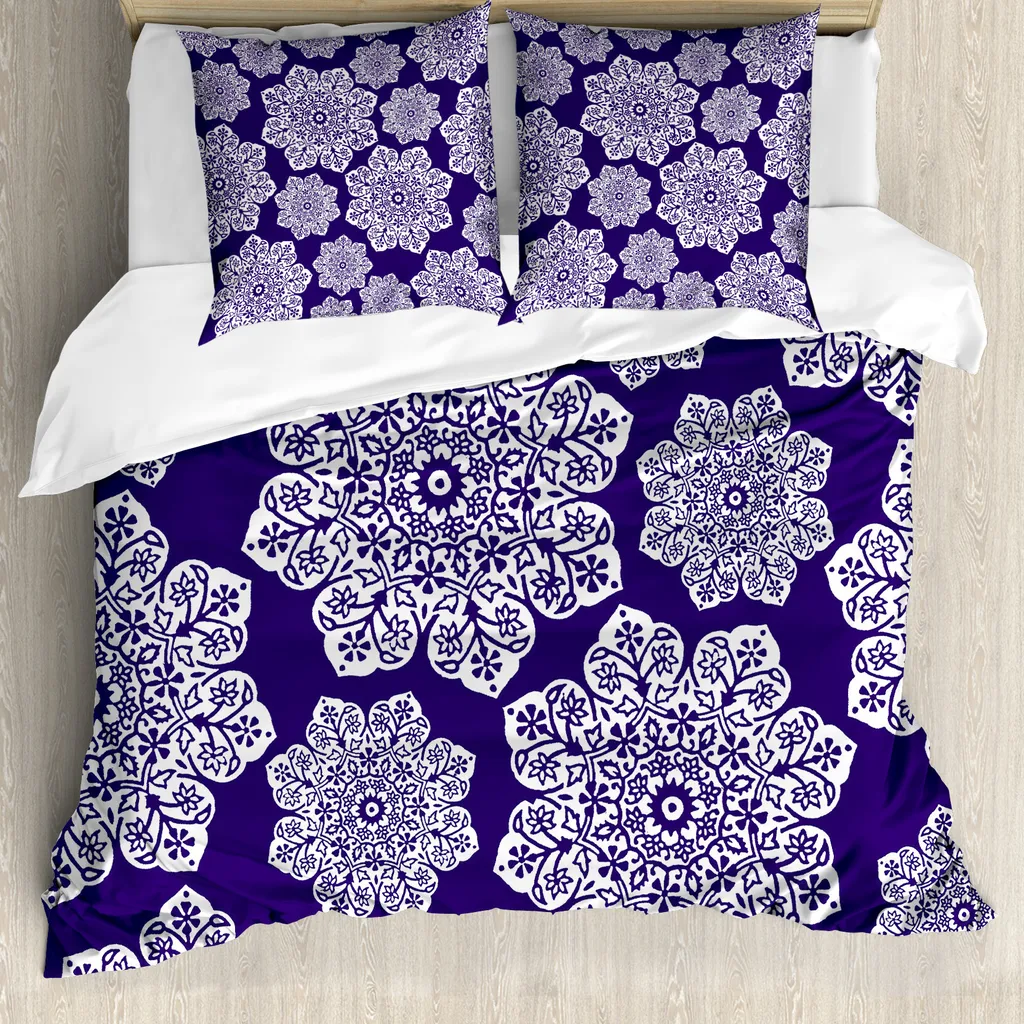 Copripiumino ABAKUHAUS Antiacaro 200x200 - Blu Navy con Federe