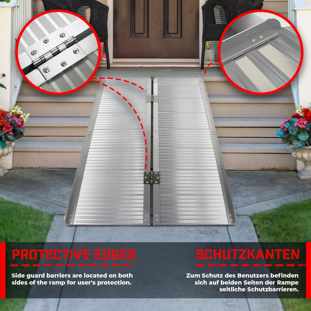 Jago® Rollstuhl rampe - Aluminium, Klappbar, versch. Größen Produktbild 5