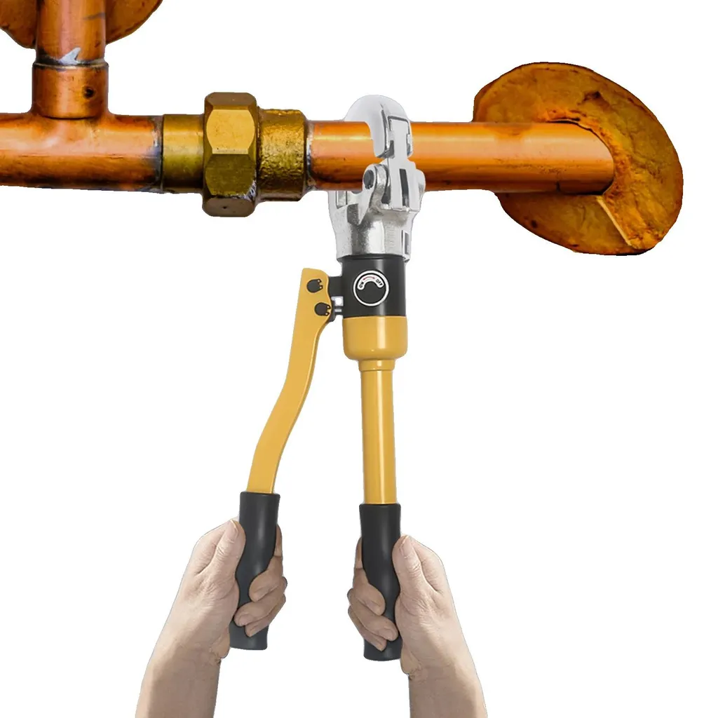 Sertisseuse hydraulique manuelle jaune pour cosses et câbles en cuivre