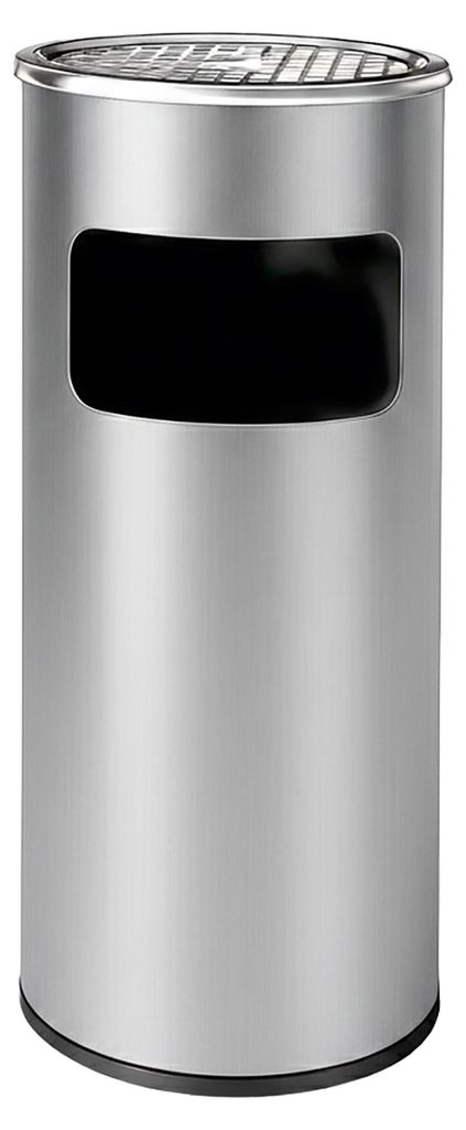 Relaxdays Standaschenbecher mit Mülleimer, Edelstahl, 30 l, Produktbild 