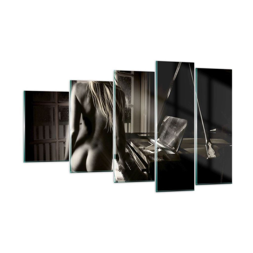 Bilder auf glas - Frau Nackt Geheimnis - 100x60cm - Glasbilder - Wandbilder - Kunstdruck - zum Aufhängen bereit - Wanddekoration aus Glas - Glas B...