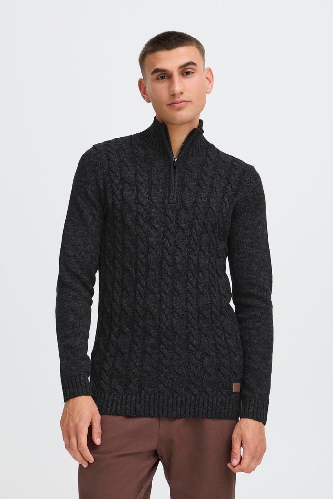 !SOLID SDRICHART Herren Strickpullover Troyer Grobstrick Pullover Baumwollmischung regular fit