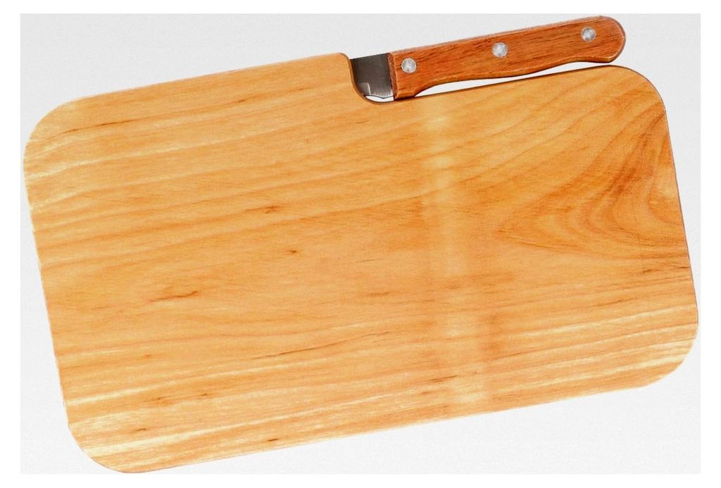 Frühstücksbrettchen Set mit Messer aus Erlenholz