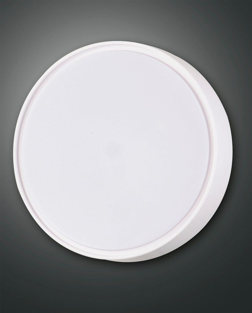 Fabas Luce Außen-Deckenleuchte Hatton E27 Ø300mm IP65 Weiß, Italy