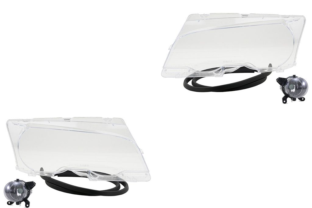 Johns, Scheinwerfer Satz Glas Satz passend für BMW 3er E46 04/99-03/03wa. L & R + Nebel 63178371907 8371907 63178371908 8371908 63128382191 838219...