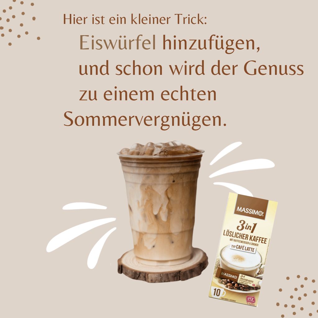 MASSIMO 3in1 Löslicher Kaffee Typ Café Latte 125g / 10 Produktbild 6