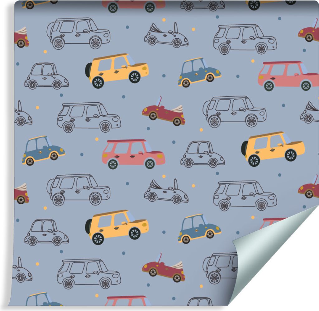 10m VLIES TAPETE Rolle Kinderzimmer Bunte Autos Transport Stadt Weg XXL