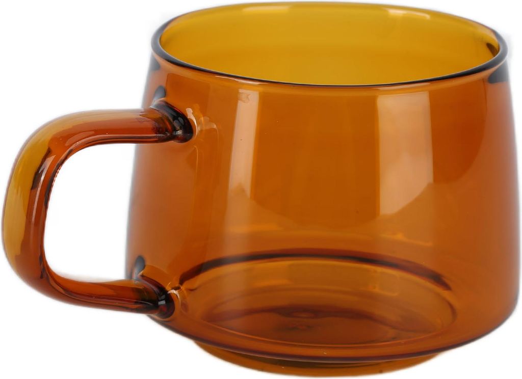 Transparente Kaffeetasse, 250 ml, aus Borosilikatglas, mit Henkel, geeignet für Tee, Wasser und Milch.