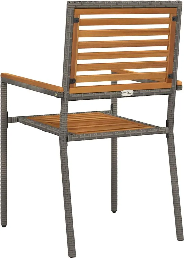 Set 2 Sedie Giardino vidaXL Grigio Marrone - Arredo Esterno Moderno - 7