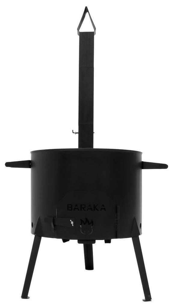 FlameFusion Utschak XL Feuerofen mit Abzugsrohr | Uchag für Kazan 22 Liter | Grillen & Kochen mit Outdoorküche