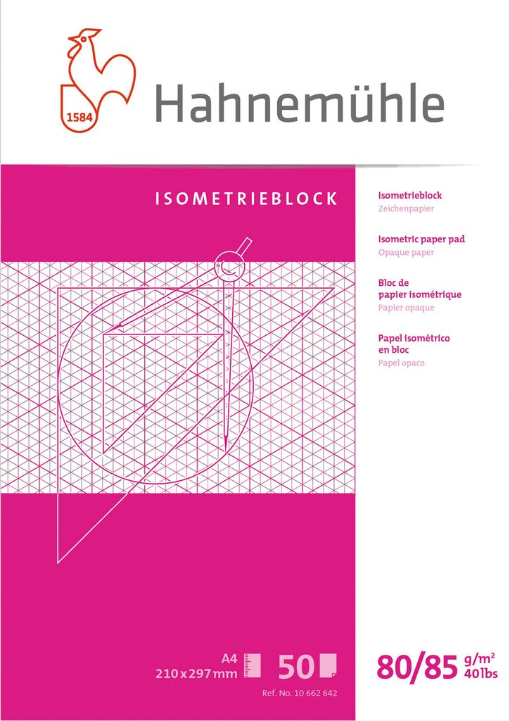 Hahenmühle FineArt Isometrieblock 10662642 DN A4 rautiert 50Bl.