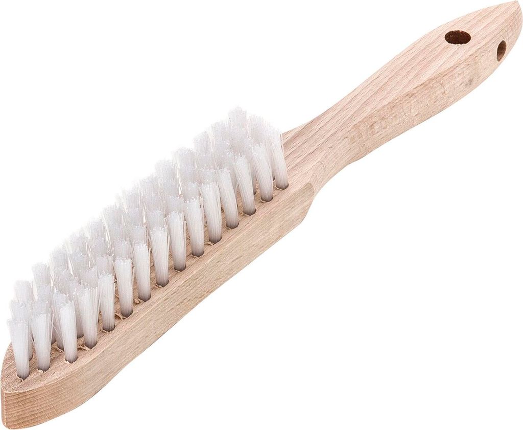 Lessmann 109.441 Handbürste, Handstielbürste Holzgriff Industriequalität, Reinigungsbürste Schrubber Polierbürste + langlebig + Polyamid, 4-re...