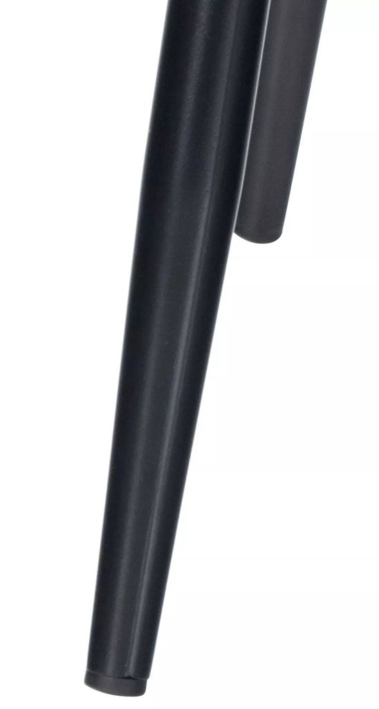 In And OutdoorMatch Stuhl Bette - Esszimmerstuhl - Weißer Samt - Schwarze Beine - 4er-Set - Sitzhöhe 48 cm - Deluxe