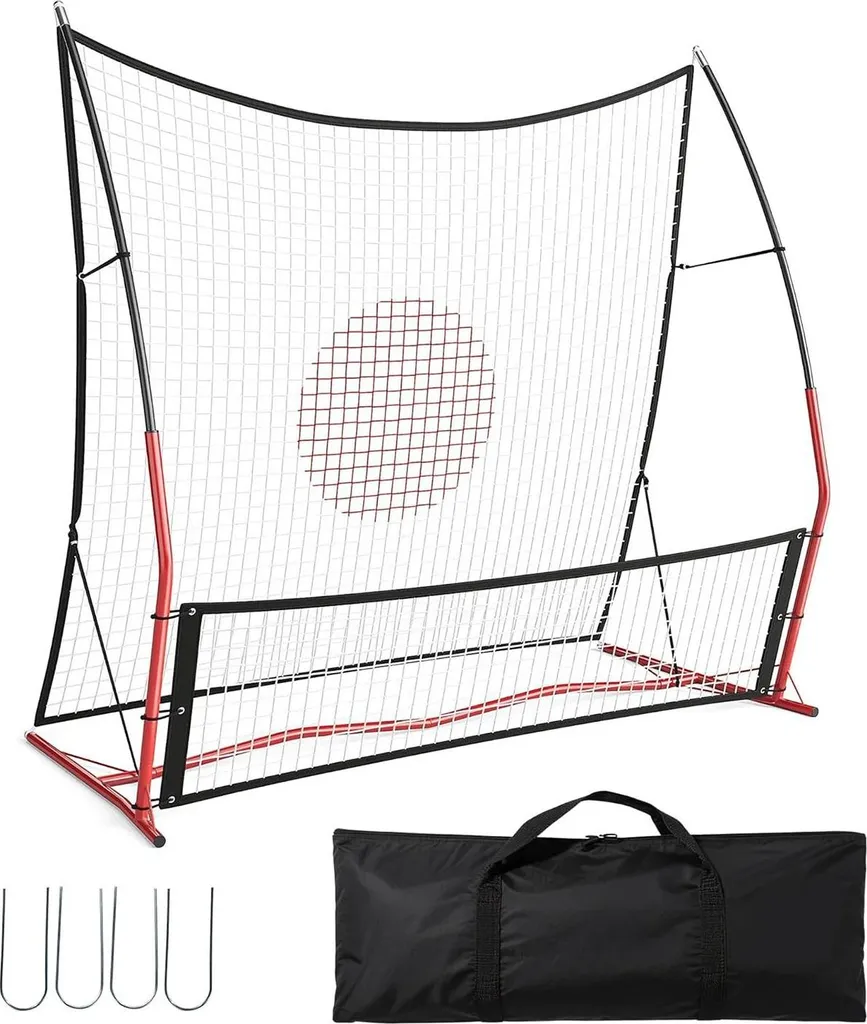 Filet de rebond foot transportable et stable avec fixations de jardin