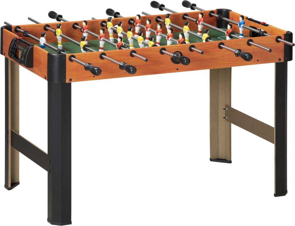 HOMCOM Kickertisch für Kinder ab 7 Jahren, Tischkicker aus Holz, 118 x 104 x 69 cm, mit 2 Bällen, 8 Griffen, 2 Anzeigetafeln, 22 Spielern, für F...