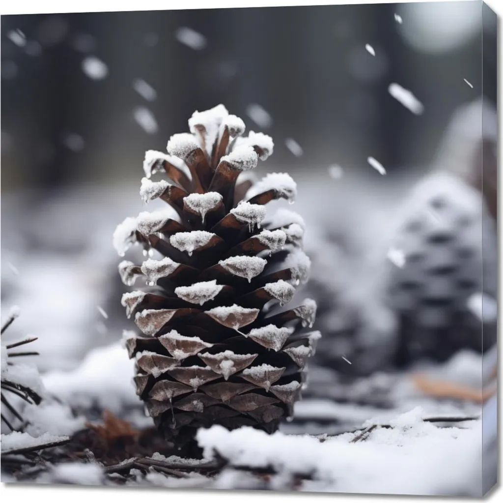 Tableau Image 90 x 90 cm Calme hivernal - Décoration Murale Carrée