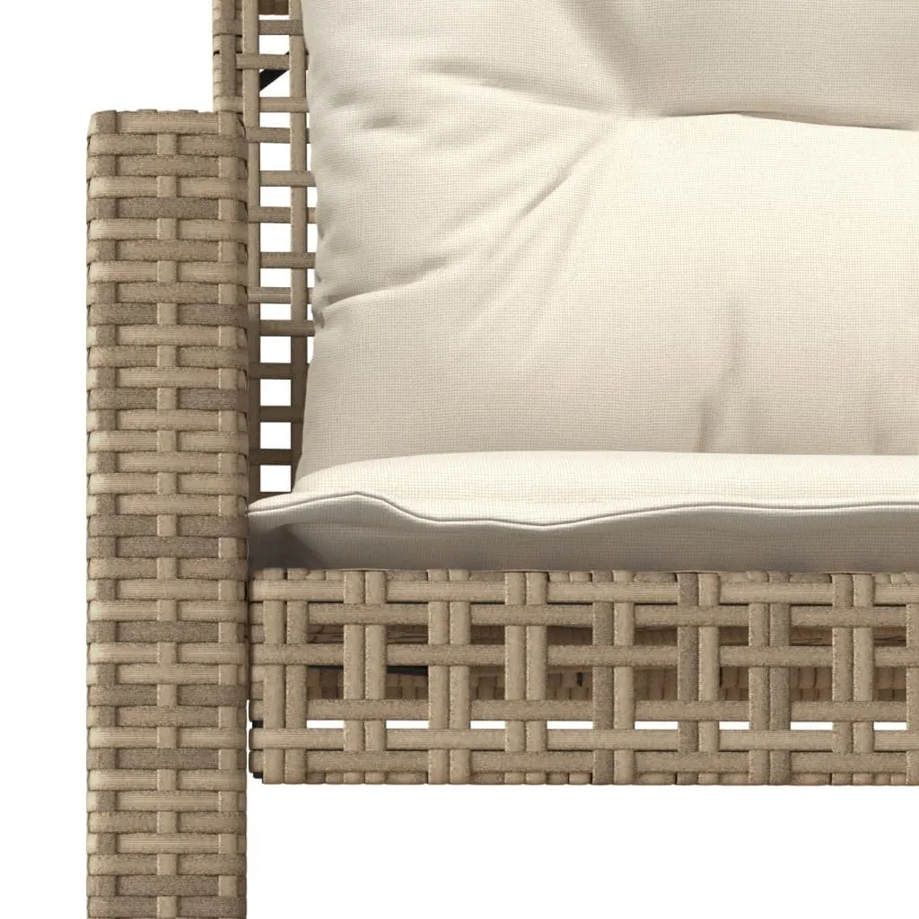 Aménagement jardin : ensemble 4 canapés beige polyrotin et table verre - 10