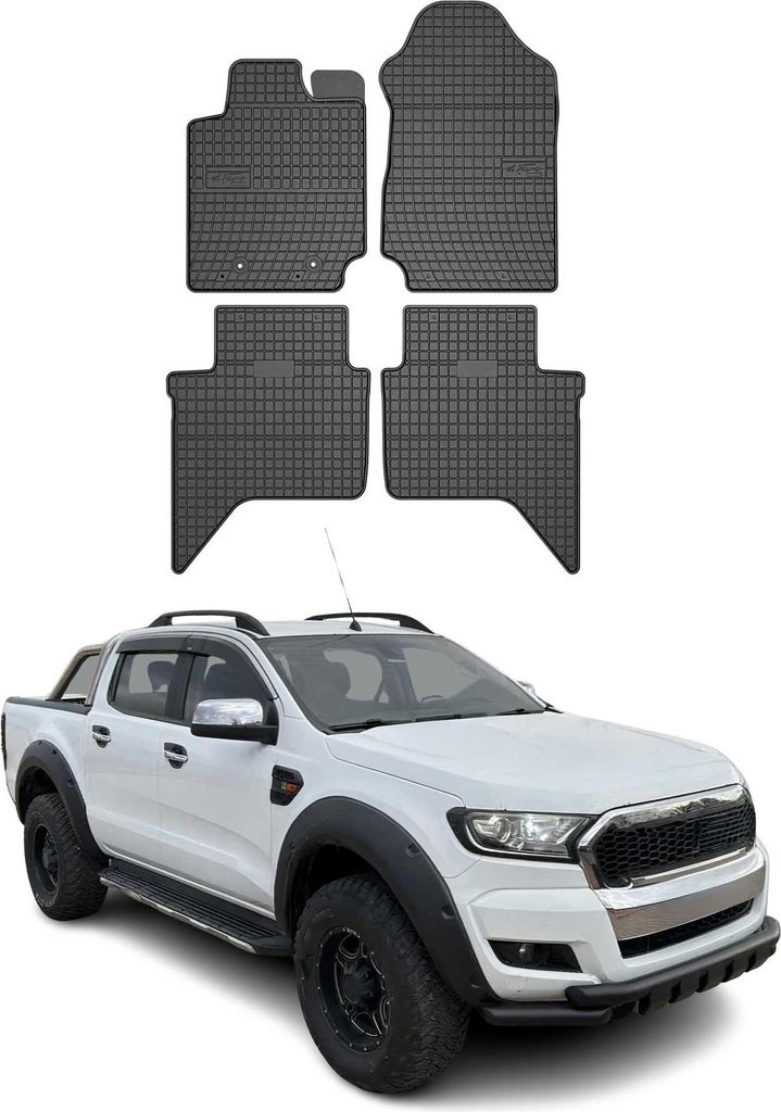 2015-2022 Ford Ranger DoubleCab Fußmatten Gummi Schwarz Produktbild 