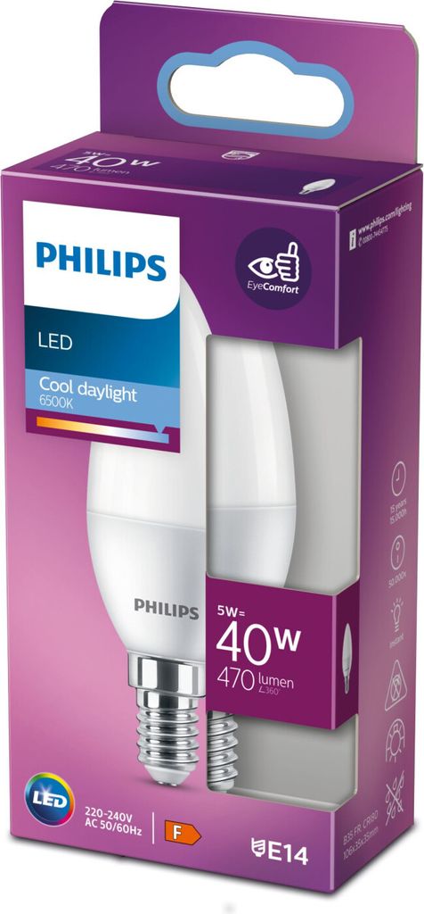 Philips 8719514309586, 4,9 W, 40 W, E14, 470 lm, 15000 h, Obrázok produktu 