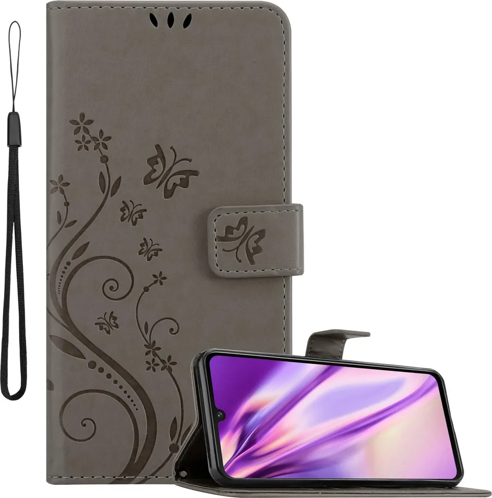 Cadorabo cover per Vivo V21 4G / 5G cover protettiva in grigio cover protettiva cover telefono cellulare cover fiori custodia fiore