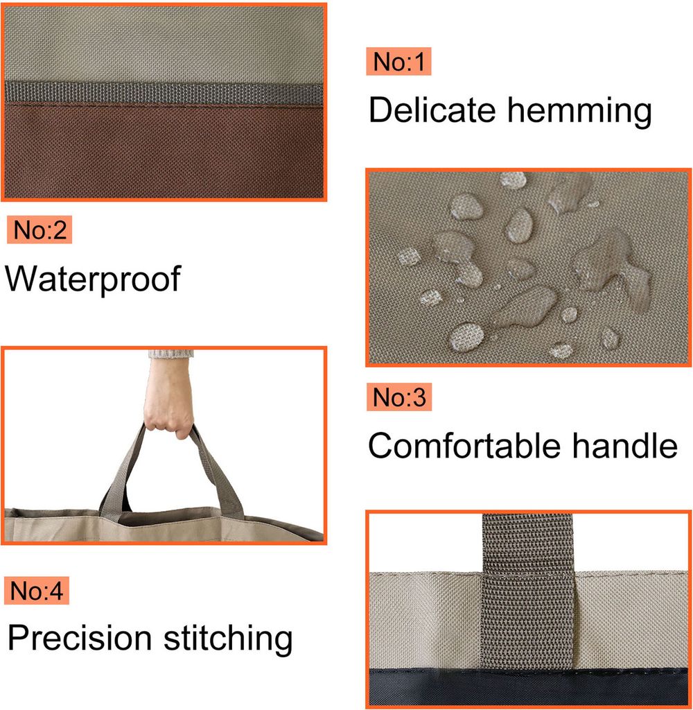 Kaminholztasche aus Oxford Stoff Holzkorb Kaminholzkorb Produktbild 5