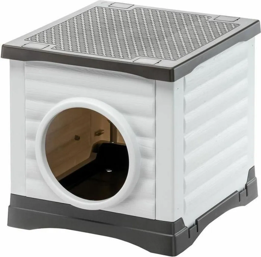 Niche d'intérieur PETVILLA 50 Ferplast Maisonnette Chien Résine Grise