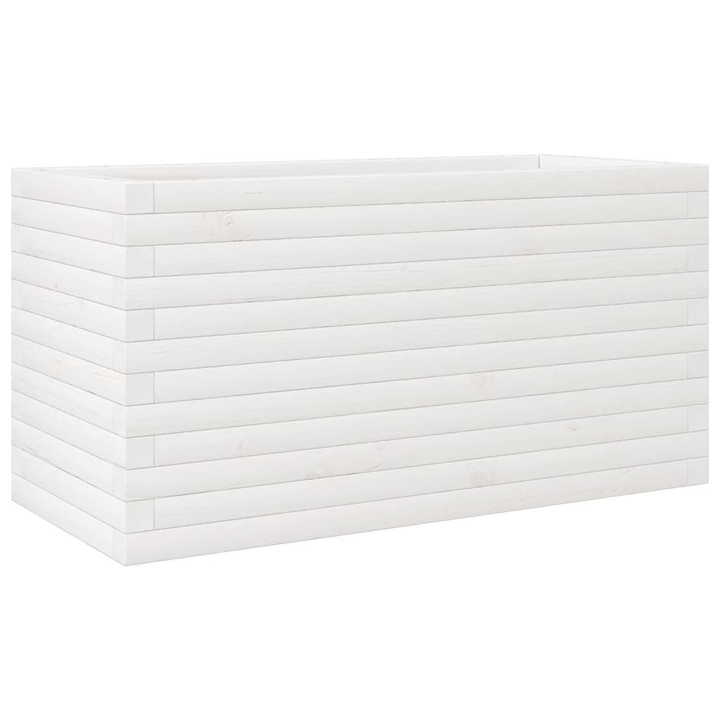 vidaXL Pflanzkübel Weiß 90x40x45,5 cm Massivholz Kiefer Produktbild 