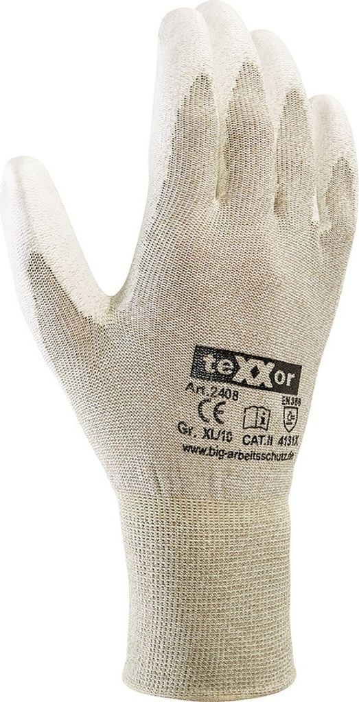 teXXor Strickhandschuhe ESD 2, Grau/ Weiß