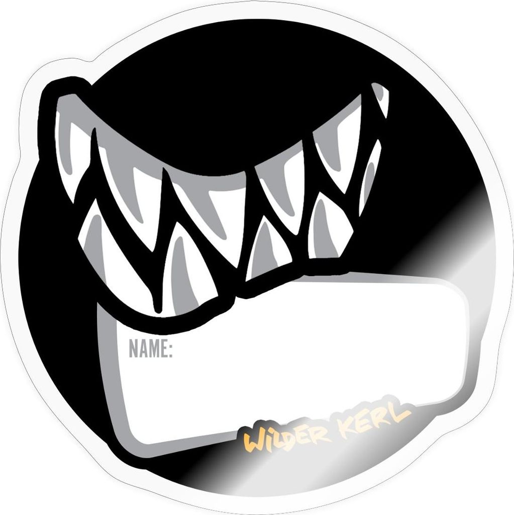 Spreadshirt Die Wilden Kerle Namenssticker Grins Sticker Aufkleber, 10 x 10 cm, Transparent glänzend