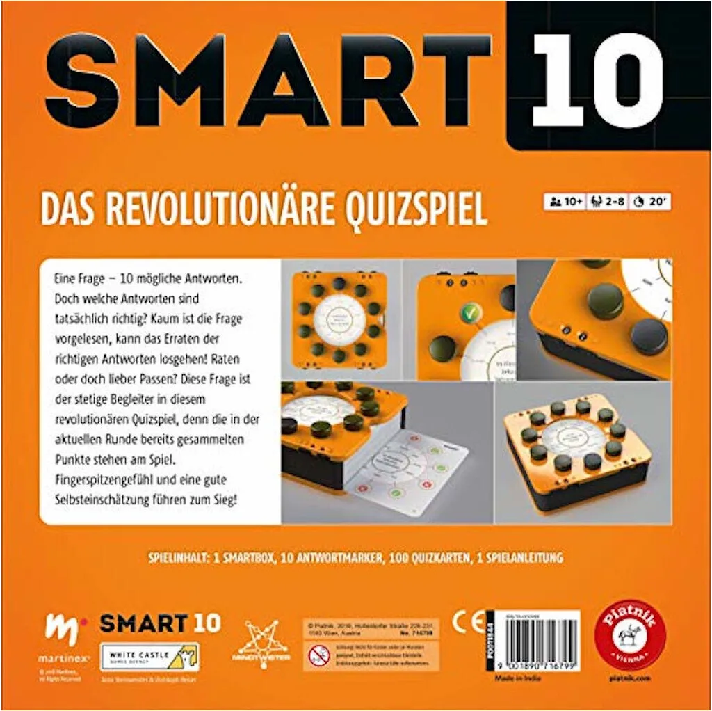 Jeu de société Smart 10 Piatnik boîtier de quiz interactif et compact