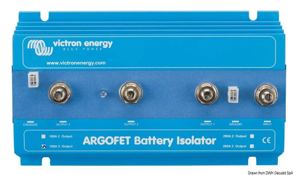 Répartiteur de charge 2 sorties 200A Argofet pour camping-car et bateau