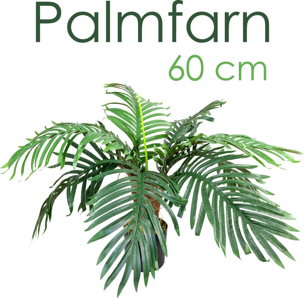 künstliche Pflanze, als Deko Wohnzimmer, Kunstpflanzen groß, Plastik wie echt, Decovego, Auswahl Palme Pflanze:Palme Modell 19 (Palmfarn 60 cm)