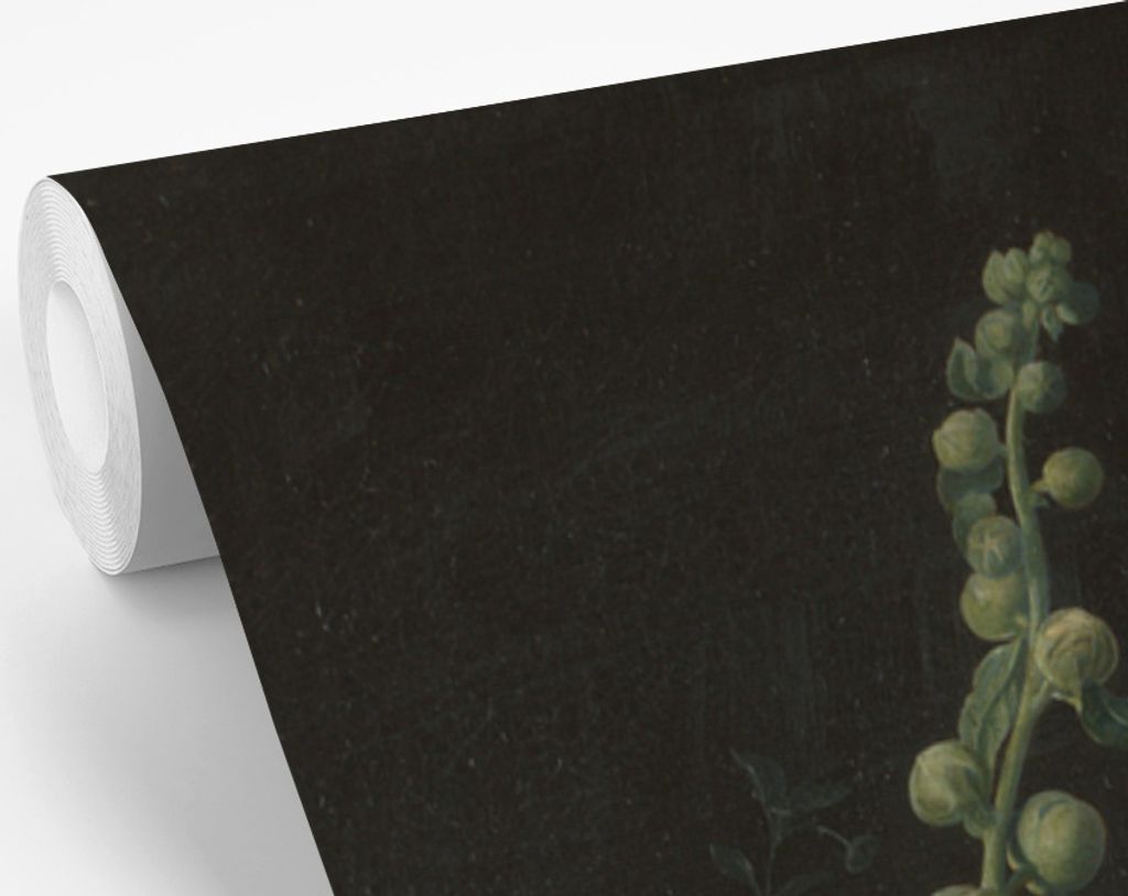 MuchoWow Fototapete für Wohnzimmer oder Schlafzimmer Wandtapete Vinyl Motivtapete Stockrosen und andere Blumen in einer Vase - Gemälde von Jan ...