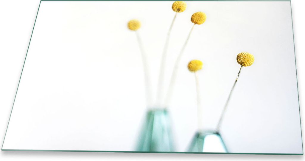 Herdabdeckplatte Glaskeramik 1 Teilig 80x52 Blumen Gelb Abdeckung Glas Spritzschutz