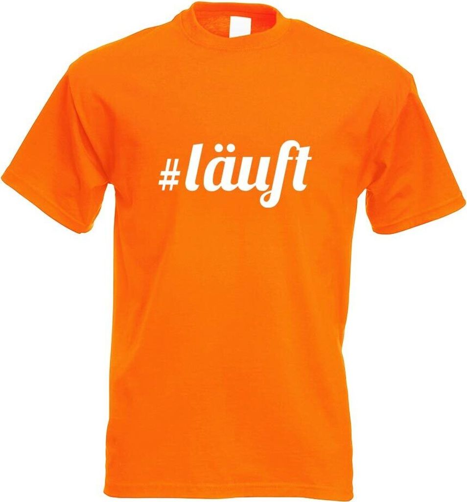 Kiwistar - T-Shirt - orange - Läuft Motiv Bedruckt Funshirt Design Print - mit Motiv Bedruckt - Funshirt Design - Sport - Freizeit - Herren - L